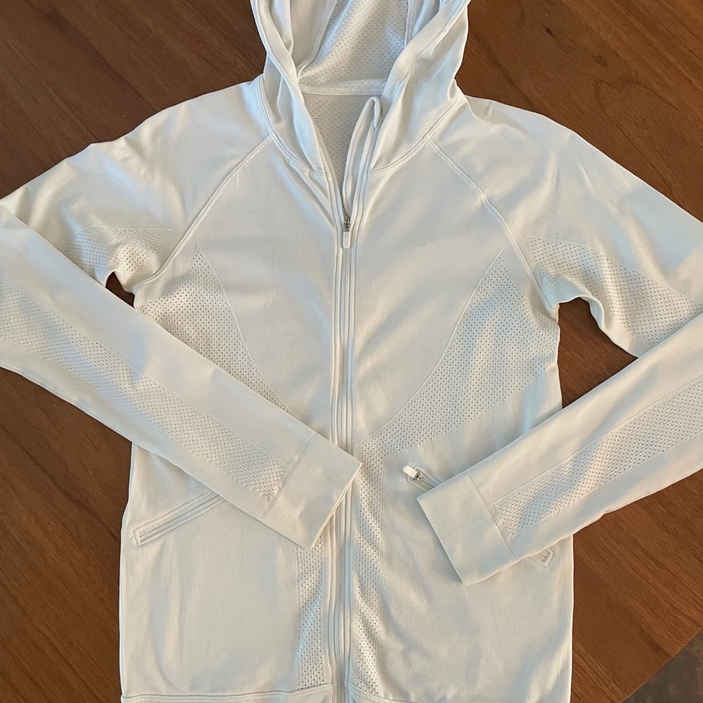 Lululemon White Zip-Up Hoodie Jacket